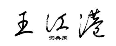 梁錦英王江港草書個性簽名怎么寫
