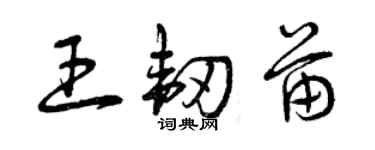 曾慶福王韌苗草書個性簽名怎么寫