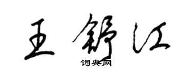梁錦英王舒江草書個性簽名怎么寫