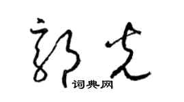 梁錦英郭光草書個性簽名怎么寫