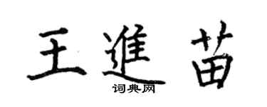 何伯昌王進苗楷書個性簽名怎么寫