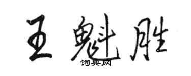 駱恆光王魁勝行書個性簽名怎么寫
