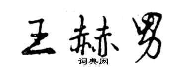 曾慶福王赫男行書個性簽名怎么寫