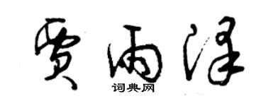 曾慶福賈雨澤草書個性簽名怎么寫