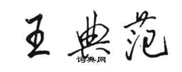 駱恆光王典範行書個性簽名怎么寫