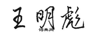 駱恆光王明彪行書個性簽名怎么寫
