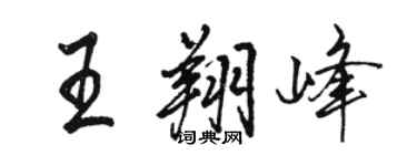 駱恆光王翔峰行書個性簽名怎么寫