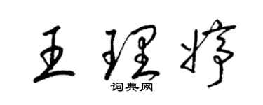 梁錦英王理婷草書個性簽名怎么寫