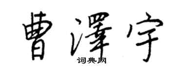 王正良曹澤宇行書個性簽名怎么寫