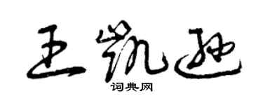 曾慶福王凱遜草書個性簽名怎么寫