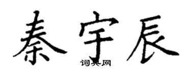 丁謙秦宇辰楷書個性簽名怎么寫