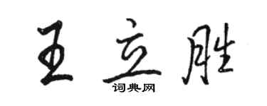 駱恆光王立勝行書個性簽名怎么寫
