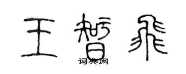 陳聲遠王智飛篆書個性簽名怎么寫