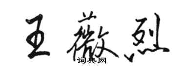 駱恆光王薇烈行書個性簽名怎么寫