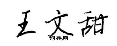 王正良王文甜行書個性簽名怎么寫