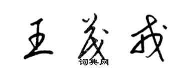 梁錦英王茂戎草書個性簽名怎么寫