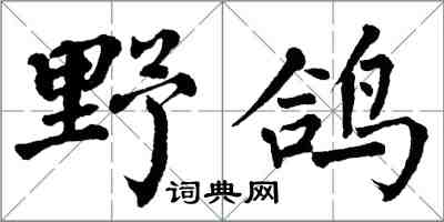 翁闓運野鴿楷書怎么寫
