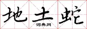 周炳元地土蛇楷書怎么寫