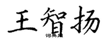 丁謙王智揚楷書個性簽名怎么寫