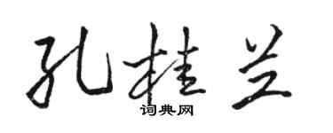 駱恆光孔桂蘭行書個性簽名怎么寫