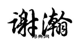 胡問遂謝瀚行書個性簽名怎么寫