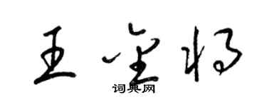 梁錦英王金將草書個性簽名怎么寫