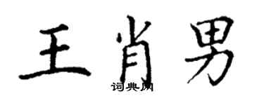 丁謙王肖男楷書個性簽名怎么寫