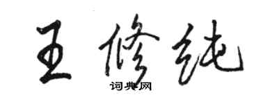 駱恆光王修純行書個性簽名怎么寫