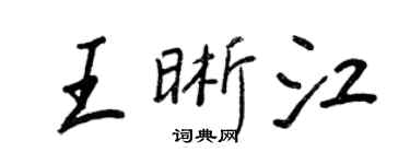 王正良王晰江行書個性簽名怎么寫