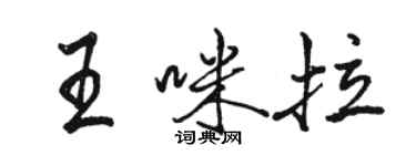 駱恆光王咪拉行書個性簽名怎么寫
