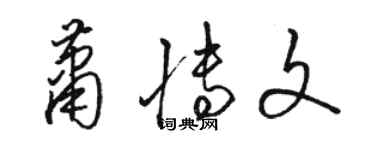 駱恆光蕭博文草書個性簽名怎么寫