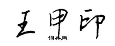王正良王甲印行書個性簽名怎么寫