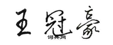 駱恆光王冠豪行書個性簽名怎么寫