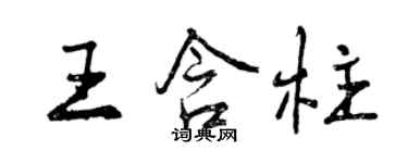 曾慶福王含柱行書個性簽名怎么寫