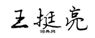 曾慶福王挺亮行書個性簽名怎么寫