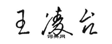 駱恆光王凌台草書個性簽名怎么寫