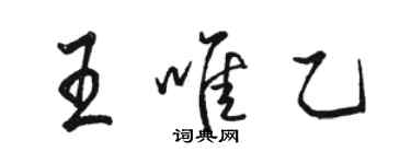 駱恆光王唯乙行書個性簽名怎么寫