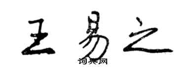 曾慶福王易之行書個性簽名怎么寫