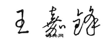 駱恆光王嘉鋒草書個性簽名怎么寫