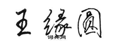 駱恆光王緣圓行書個性簽名怎么寫