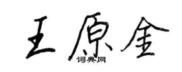 王正良王原金行書個性簽名怎么寫