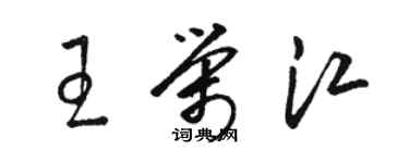 駱恆光王榮江草書個性簽名怎么寫