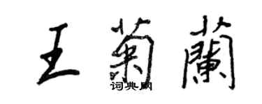 王正良王菊蘭行書個性簽名怎么寫