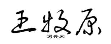 曾慶福王牧原草書個性簽名怎么寫