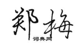 駱恆光鄭梅行書個性簽名怎么寫