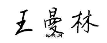 王正良王曼林行書個性簽名怎么寫