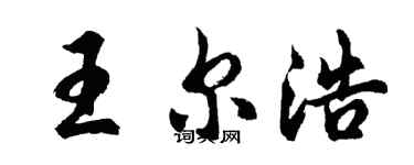 胡問遂王爾浩行書個性簽名怎么寫
