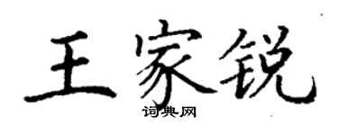 丁謙王家銳楷書個性簽名怎么寫