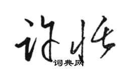 駱恆光許恬草書個性簽名怎么寫