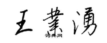 王正良王業涌行書個性簽名怎么寫